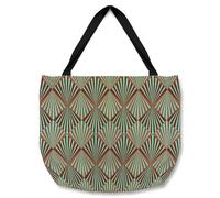 Benjamin Tate Design Green Geometric Rays Tote bat in Natural Benjamin Tate Design Natural