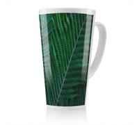 Benjamin Tate Design Green Leaves, Abstract Flora Texture Designer Latte Mug, Stunning Designer Mug Fit For Any Home, Treat Yourself Or A Loved One