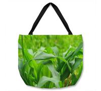 Benjamin Tate Design Green Leaves Corn Fields As Background Designer Tote Bat Designer Style