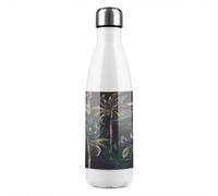 Benjamin Tate Design Green Palm On Black Stainless Steel Bottle Designer Style