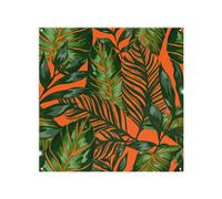 Benjamin Tate Design Green Tropical Leaves On Orange Splash Back in Natural Benjamin Tate Design Natural