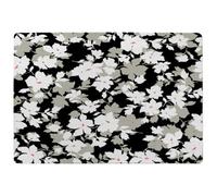 Benjamin Tate Design Grey White & Black Flowers Special Soft Home Rug