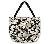 Benjamin Tate Design Grey White & Black Flowers Tote Bat Designer Style