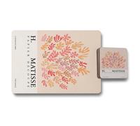 Benjamin Tate Design H Matisse Papier Decoupe Placemat And Coaster Set From Papier Decoupe Collection With Wood Bottom Limited Edition