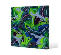 Benjamin Tate Design Hand Drawn Exotic Plants Slim Style Canvas Print 30X30Cm , 15mm Slim Real Wood.
