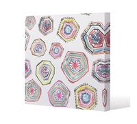 Benjamin Tate Design Hand painted multicolor watercolor geometrical pattern (Canvas Print) / 114 x 114 x 4cm in Natural | Size: 114 x 114 x 4 cm Benjamin Tate Design Natural 114 x 114 x 4 cm
