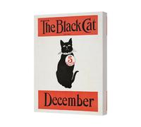 Benjamin Tate Design Handmade United Kingdom Canvas Art Print The Black Cat December Vintage Poster