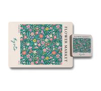 Benjamin Tate Design Hapt Flower Market Kyoto Collection Placemat Coaster Set Wood Backed Artwork Exclusive Edition