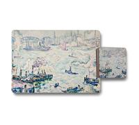 Benjamin Tate Design Harbor Scene Placemats And Coaster Set Impressionist Art