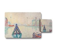 Benjamin Tate Design Harbor Scene Placemats And Coaster Set In Impressionist Style