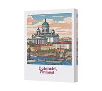 Benjamin Tate Design Helsinki Finland Cityscape Canvas Art Print With Deep Wooden Frame