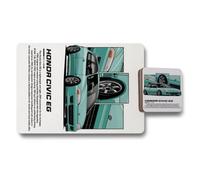 Benjamin Tate Design Honda Civic Eg Designer Placemat Coaster Set With Wood Bottom And High End Print Technology
