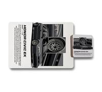 Benjamin Tate Design Honda Civic Ek Designer Artwork Placemat And Coaster Set With Wood Base Limited Edition Collection