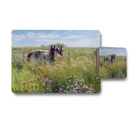 Benjamin Tate Design Horse In Meadow Placemat And Coaster Set For Dining Table