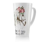 Benjamin Tate Design Horse With Flower Chic Latte Mug, Stunning Designer Mug Fit For Any Home, Treat Yourself Or A Loved One