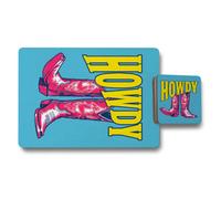 Benjamin Tate Design Howdy Cowboy Boots Placemat And Coaster Set Art Print Collection Exclusive Edition