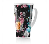 Benjamin Tate Design Humming Bird Roses Peony With Leaves Latte Mug in Natural | Size: 100 cm Benjamin Tate Design Natural 100 cm