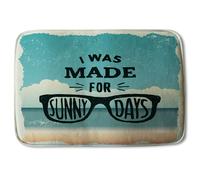 Benjamin Tate Design I Was Made For Sunny DaysSoft Bathmat in Blue Benjamin Tate Design Blue