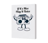 Benjamin Tate Design If Its Nice Play It Twice Canvas Wall Art Print Boombox Cartoon