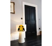 Benjamin Tate Design illustration of black egyptian cats with papyrus ceiling lamp shade in Natural Benjamin Tate Design Natural