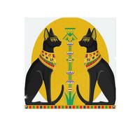 Benjamin Tate Design Illustration Of Black Egyptian Cats With Papyrus Splash Back Designer Style