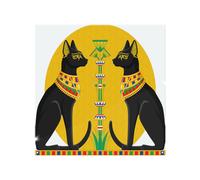 Benjamin Tate Design Illustration Of Black Egyptian Cats With Papyrus Splash Back in Natural Benjamin Tate Design Natural