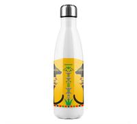 Benjamin Tate Design Illustration Of Black Egyptian Cats With Papyrus Stainless Steel Bottle Designer Style
