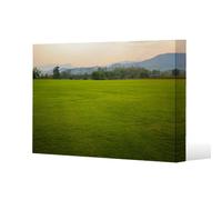 Benjamin Tate Design Image Of Lush Grass Field Slim Style Canvas Print 75X100Cm , 15mm Slim Real Wood.