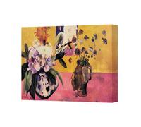 Benjamin Tate Design Impressionist Floral Still Life Canvas Print With Bright Flowers In Vases