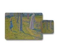 Benjamin Tate Design Impressionist Park Scene Placemat And Coaster Set For Table Decor
