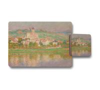 Benjamin Tate Design Impressionist Riverside Town Placemats And Coaster Set Art Print