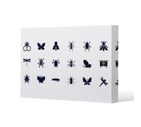 Benjamin Tate Design Insect Icons Slim Style Canvas Print 20X30Cm , 15mm Slim Real Wood.