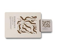 Benjamin Tate Design Inspiration Collection Placemats And Coasters Set With Wood Base Limited Edition Designer Artwork