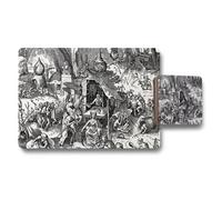 Benjamin Tate Design Intricate Black And White Placemats And Coasters Set With Vintage Illustration