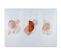Benjamin Tate Design Ivory, Beige Watercolor Illustration And Gold Elements Designer Glass Chopping Board Designer Style