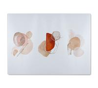 Benjamin Tate Design Ivory, beige watercolor Illustration & gold elements Designer Glass Chopping Board in Natural Benjamin Tate Design Natural