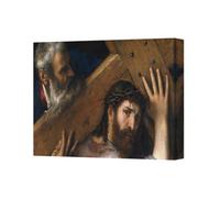 Benjamin Tate Design Jesus Carrying Cross Canvas Wall Art Painting Religious Home Decor