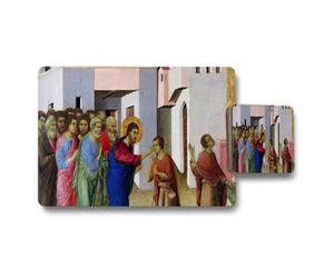 Benjamin Tate Design Jesus Healing The Blind Man Placemats And Coasters Set For Dining