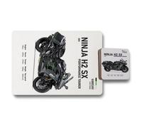 Benjamin Tate Design Kawasaki Ninja H2 Sx Placemats And Coaster Set With Wood Bottom And Limited Edition Designer Artwork