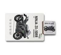Benjamin Tate Design Kawasaki Ninja Zx-10R Limited Edition Placemats And Coasters Set With Wood Bottom