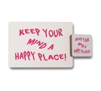 Benjamin Tate Design Keep Your Mind A Happy Place Placemat And Coaster Set