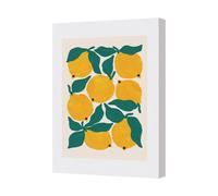 Benjamin Tate Design Lemon Themed Canvas Wall Art Print Handmade In United Kingdom
