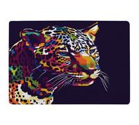 Benjamin Tate Design Leopard Face With Pop Art Style Designer Special Soft Home Rug