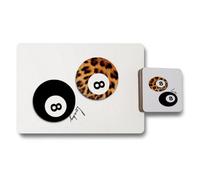 Benjamin Tate Design Leopard Print Placemat And Coaster Set With Wood Backing Exclusive Home Accent Limited Edition