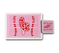 Benjamin Tate Design Lets Go Girls Placemat And Coaster Set Designer Artwork Pink Leopard Print Collection Exclusive