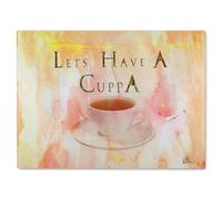 Benjamin Tate Design Lets Have A Cuppa Glass Chopping Board in Natural Benjamin Tate Design Natural