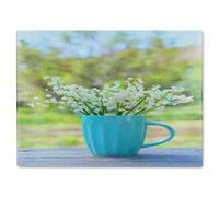 Benjamin Tate Design Lily Of The Valley Glass Chopping Board in Natural Benjamin Tate Design Natural