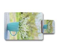 Benjamin Tate Design lily of the valley placemat coaster set in Natural Benjamin Tate Design Natural