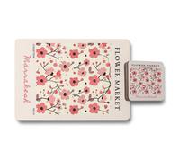 Benjamin Tate Design Limited Marrakech Flower Market Collection Placemats And Coasters Set With Premium Wood Backing