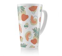 Benjamin Tate Design Line Art And Botanical Elements Designer Latte Mug, Stunning Designer Mug Fit For Any Home, Treat Yourself Or A Loved One